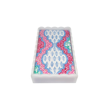 Provençal Cotton Pink White Scalloped Guest Towel Box Set
