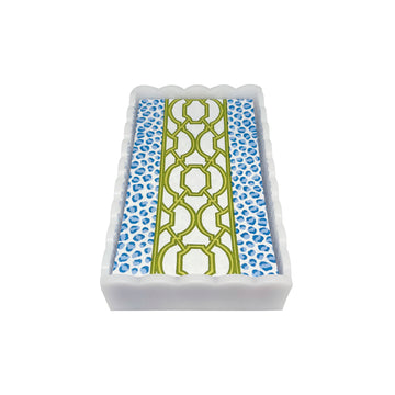 Knots And Spots White Scalloped Guest Towel Box Set