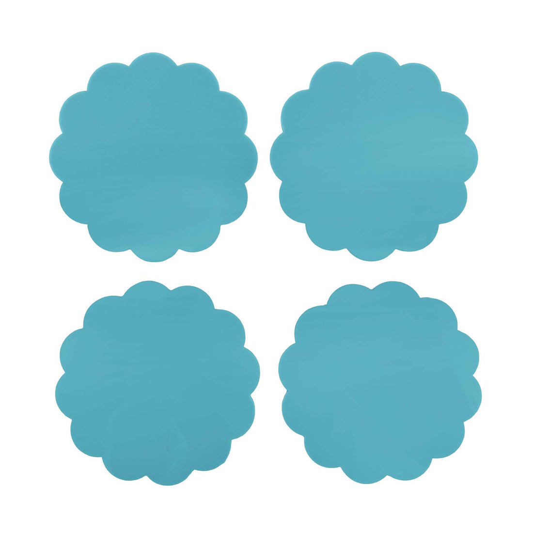 Teal Scallop Acrylic Coaster Set of 4 (3mm)