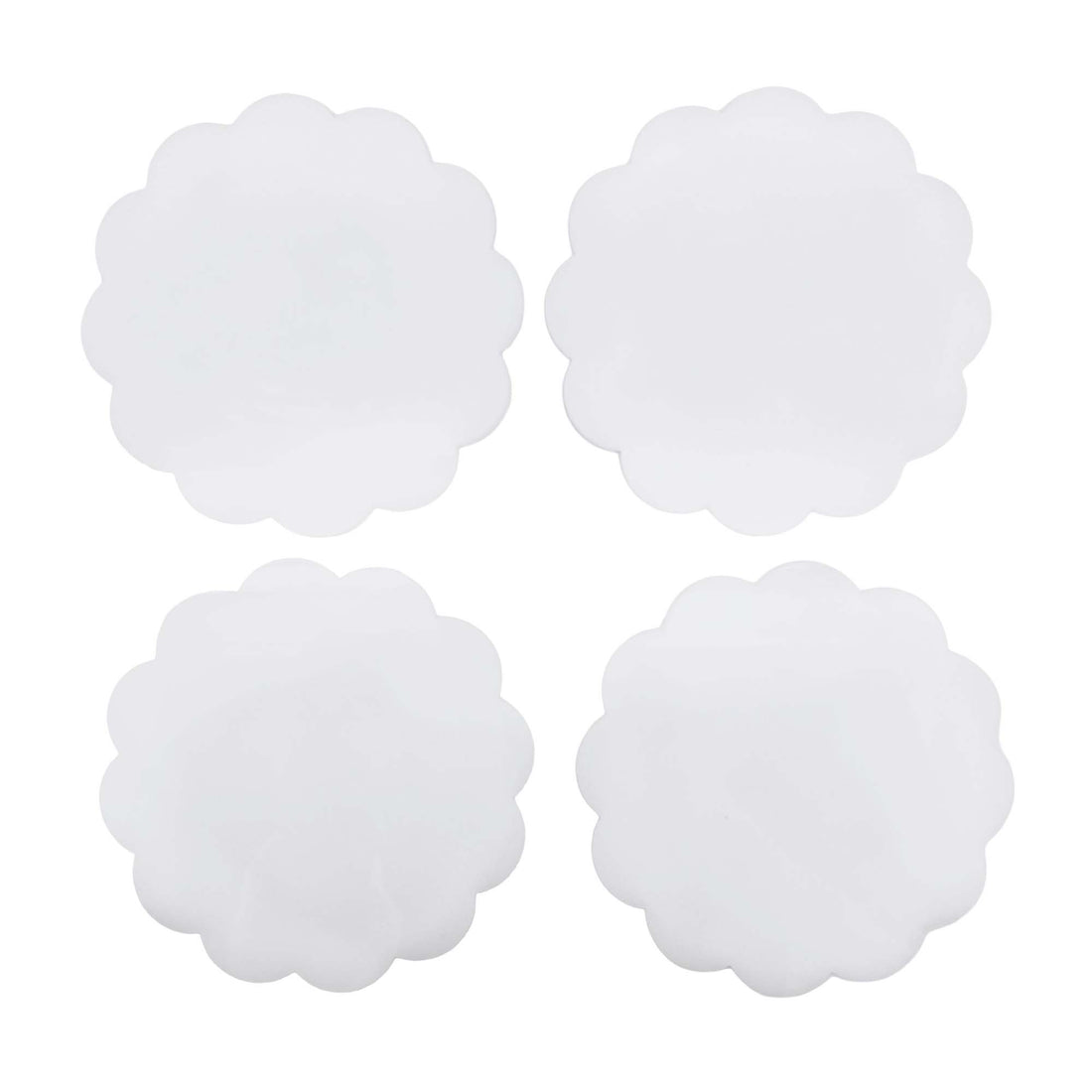 White Scallop Acrylic Coaster Set of 4 (3mm)