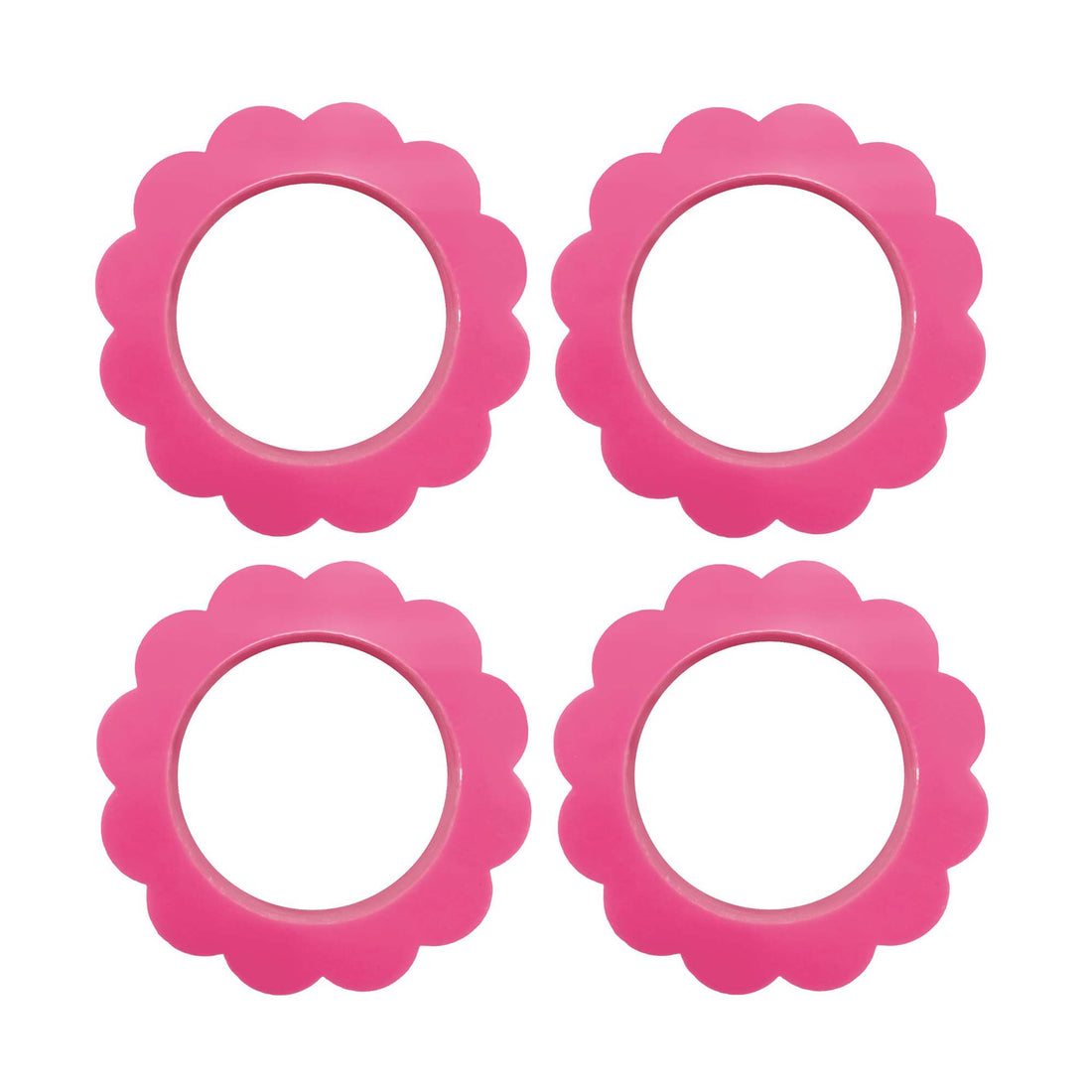 Pink Scallop Napkin Ring Set of 4