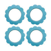 Teal Scallop Napkin Ring Set of 4