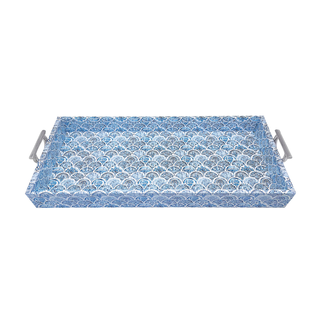 Moroccan Tile Work Handled Tray with Acrylic Insert