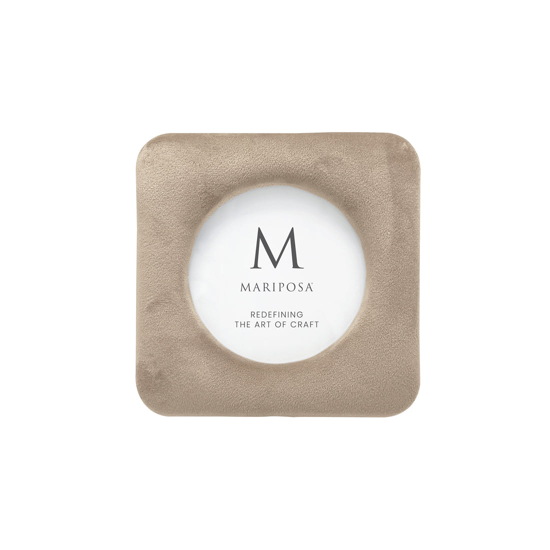 Lola Beige Velvet Round 4x4 Frame