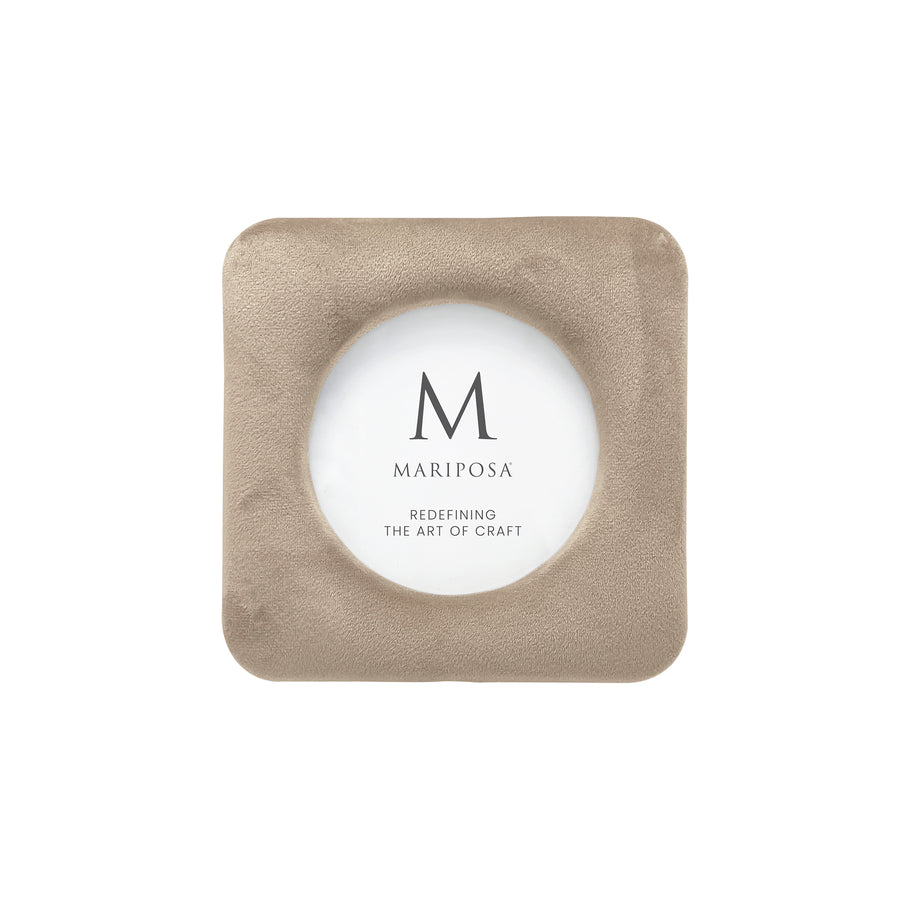 Lola Beige Velvet Round 4x4 Frame