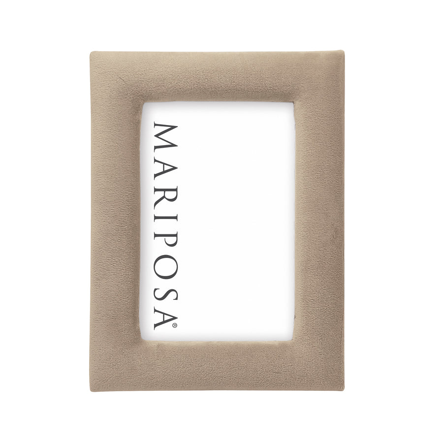 Lola Beige Velvet 4x6 Frame