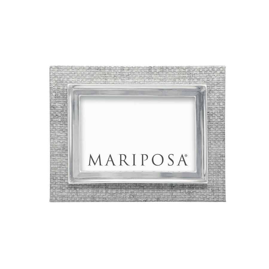 Pale Gray Faux Grasscloth Signature 4x6 Frame