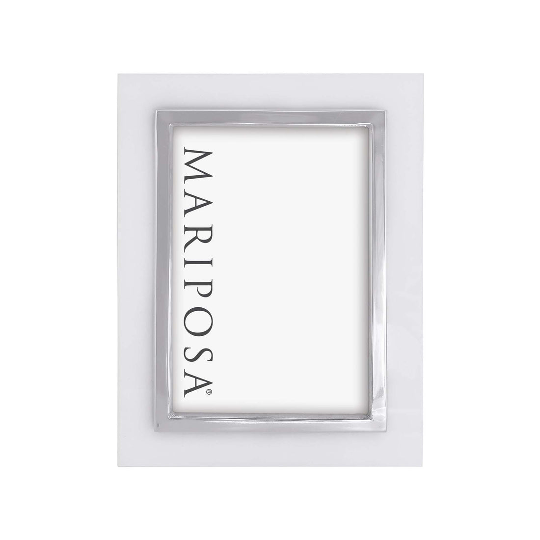 White with Metal Inner Border 5x7 Frame