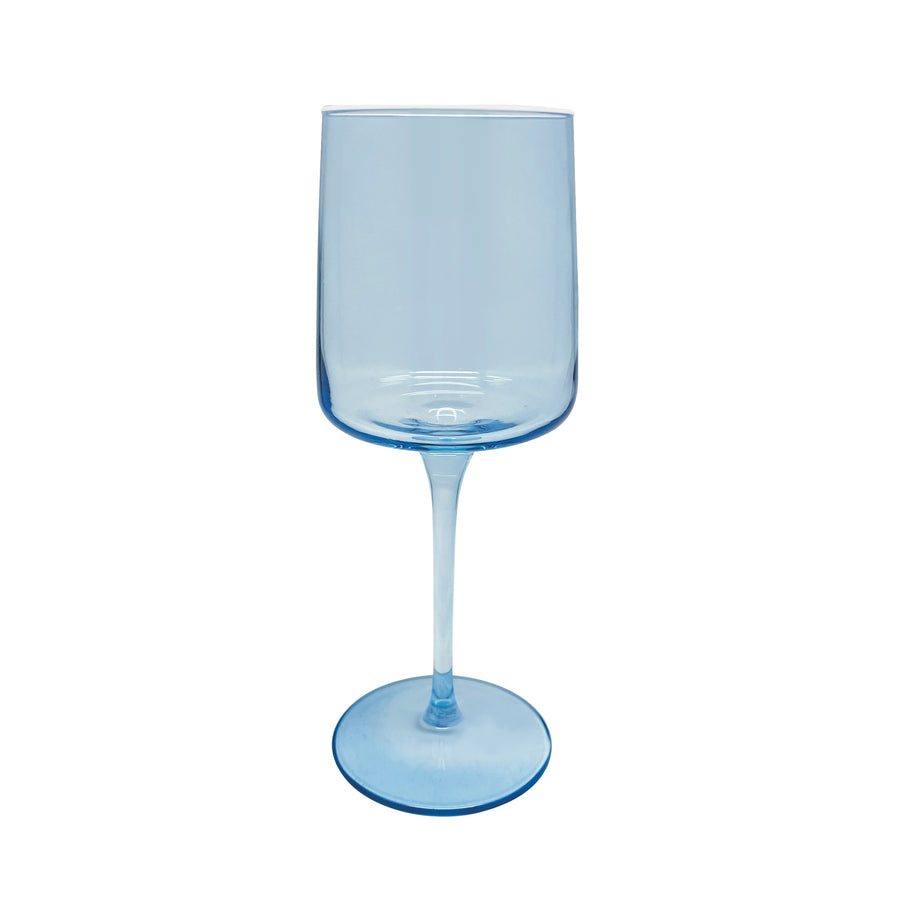 Fine Line Light Blue with White Rim Wine Glass Set of 4