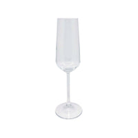 Fine Line Clear With White Rim Champagne Flute Glass Set of 4