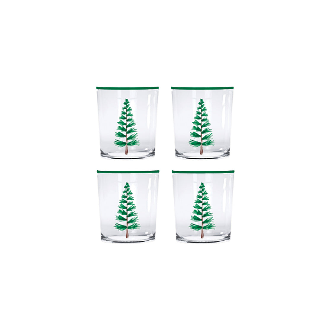 Woodland Trees Suite of 4 Double Old Fashion Glasses