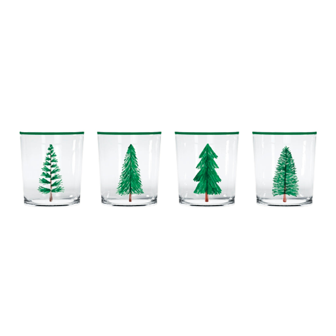 Woodland Trees Suite of 4 Double Old Fashion Glasses