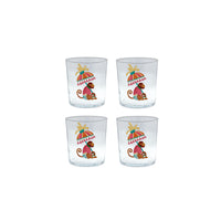 Monkeys and Parasols Suite of 4 Double Old Fashion Glasses