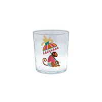 Monkeys and Parasols Suite of 4 Double Old Fashion Glasses