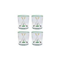 Golf Clubs Suite of 4 Double Old Fashion Glasses