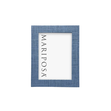 Heather Blue Faux Grasscloth 5x7 Frame