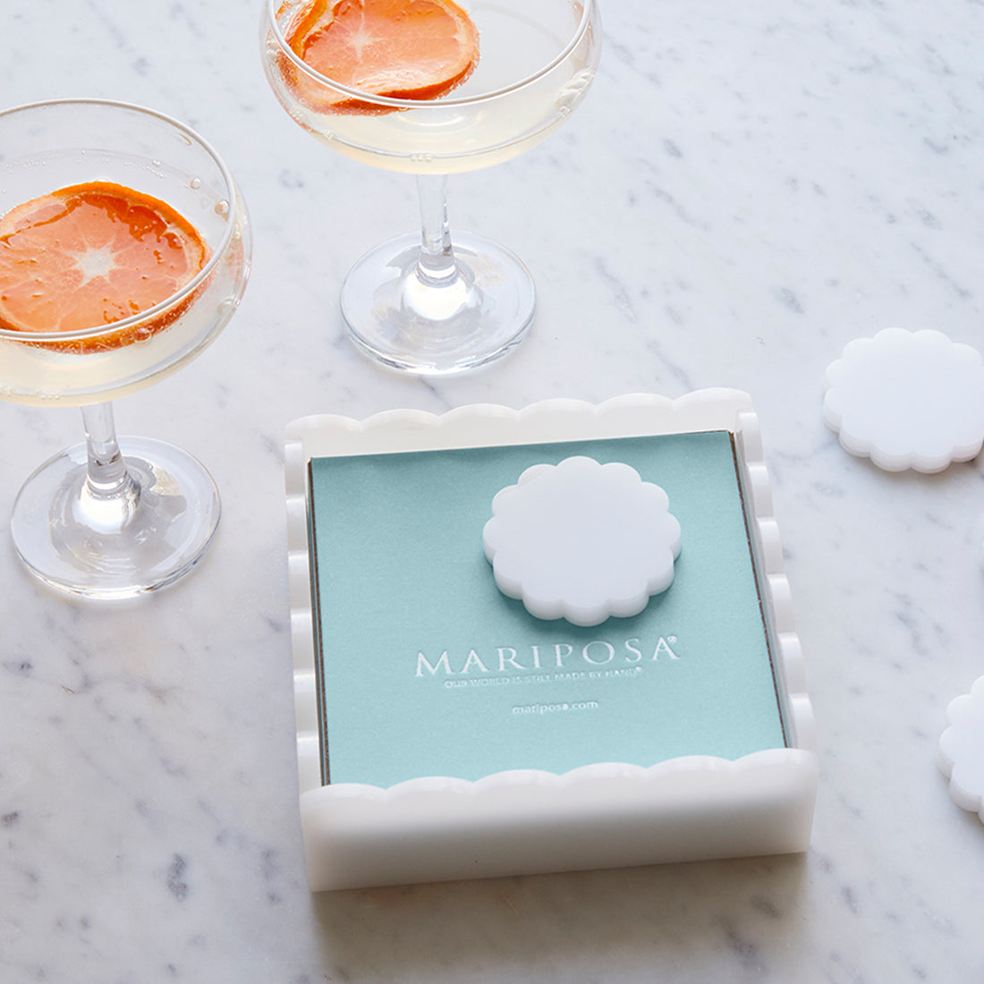 White Scallop Acrylic Napkin Weight