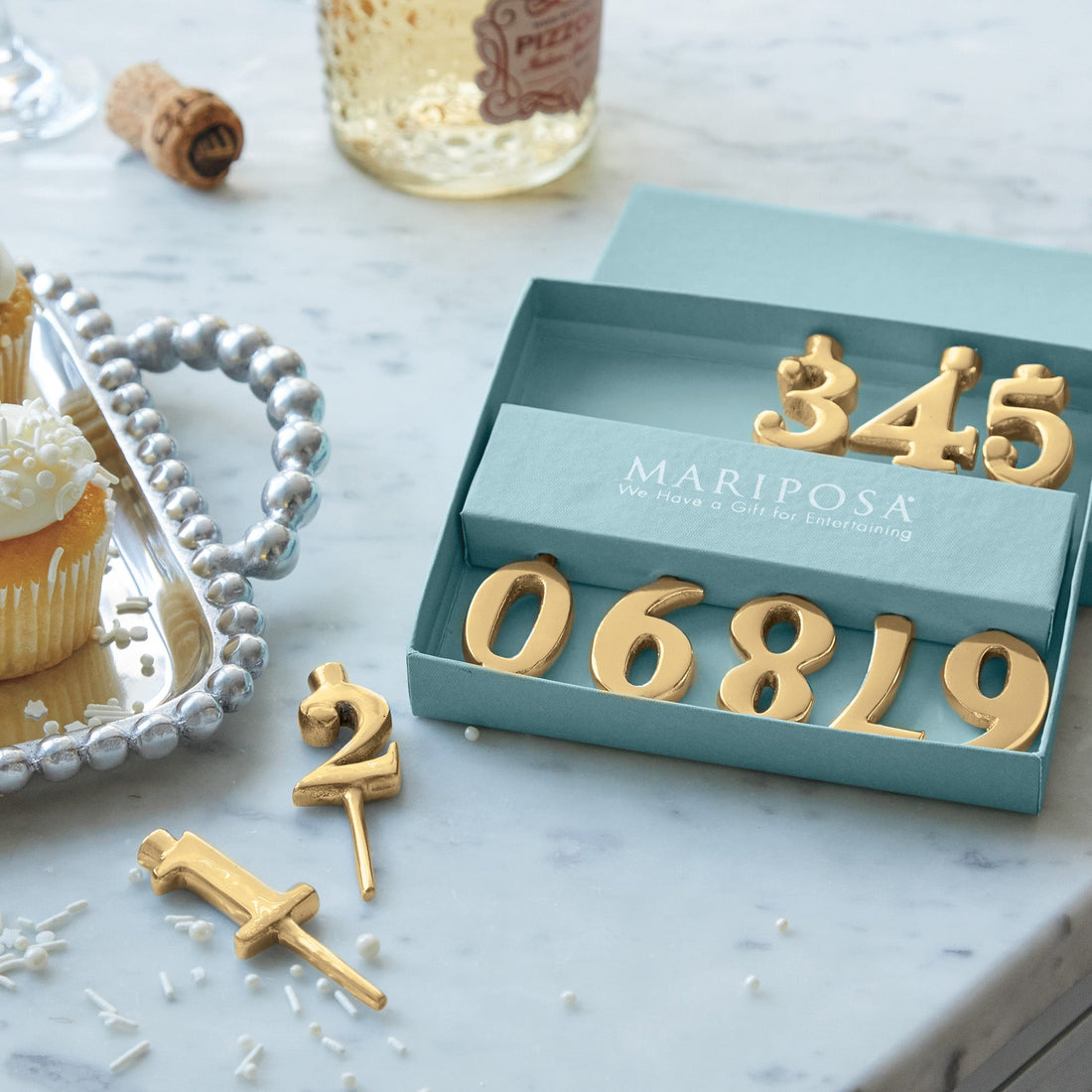 GoldNumber Candle Holder - Number 5