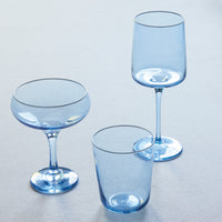 Fine Line Light Blue with White Rim Coupe Set of 4