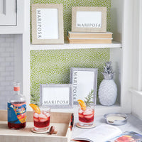 Coconut Grove Faux Grasscloth Tray With Tortoise Handles