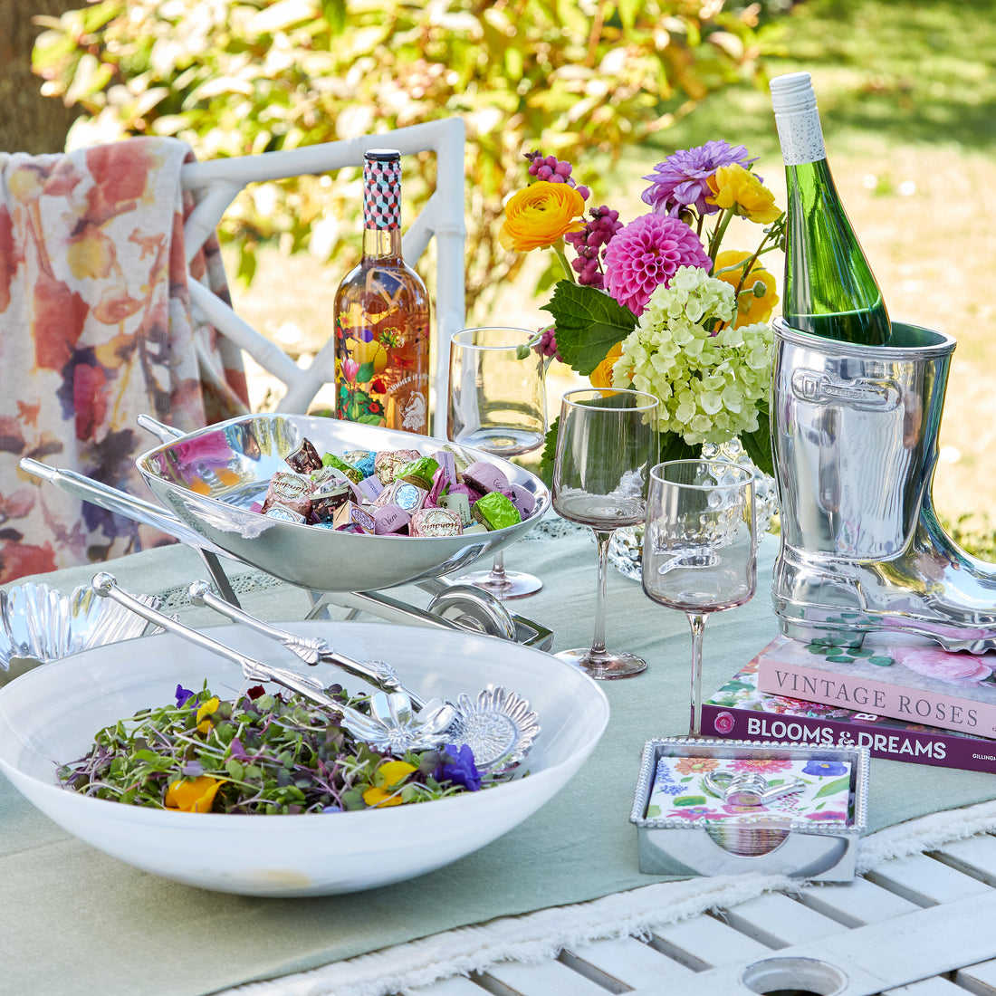 Sunflower & Cosmos Salad Servers