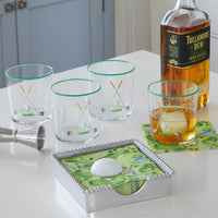Golf Clubs Suite of 4 Double Old Fashion Glasses