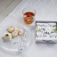 White Snowflake (2974) Beaded Napkin Box Set