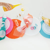 Teal Scalloped Acrylic 15" Placemat Set of 2