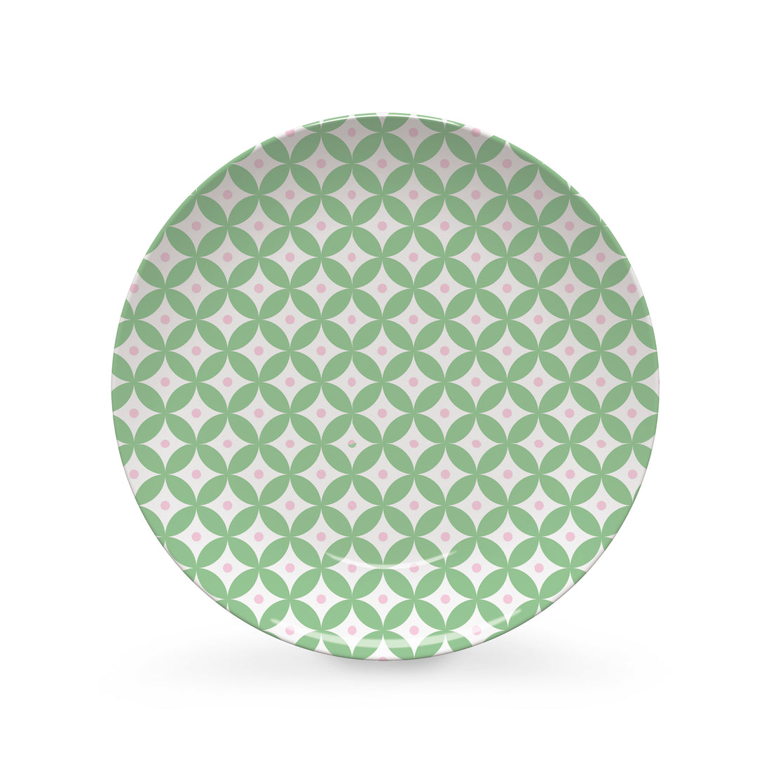 Geometric Green and Rosa Picnic Plate