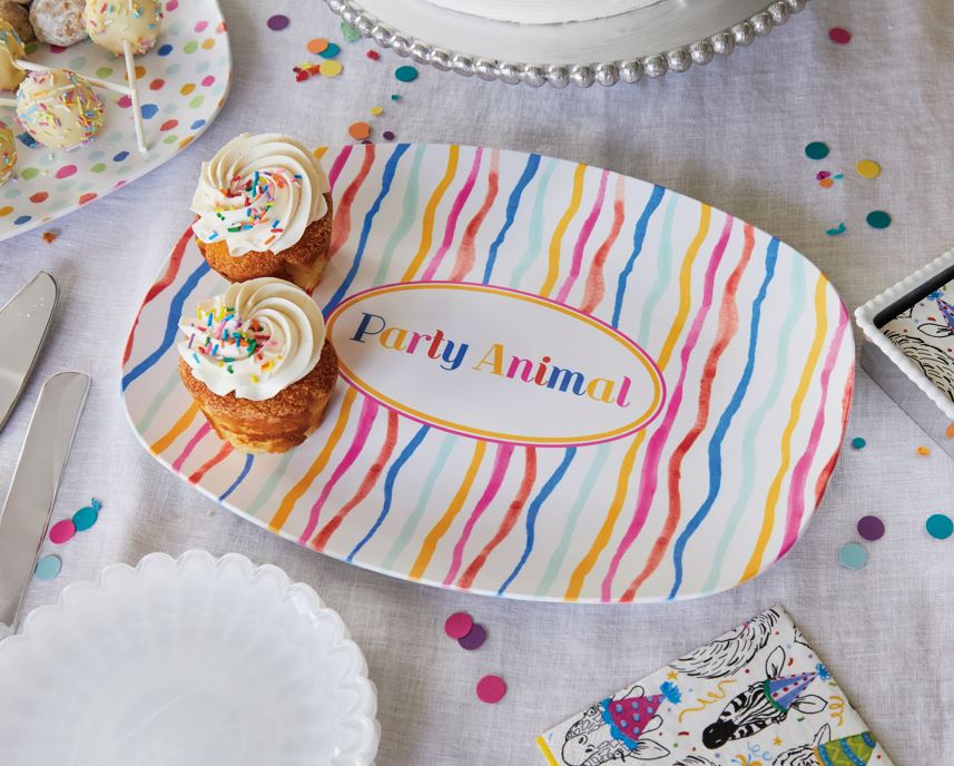 Party Animal Confetti Stripe Tease Platter