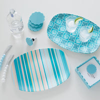 Cabana Teal Stripes Platter