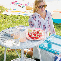 Beach Ball and Stripes Beaded Coaster Set