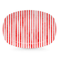 Red Simple Stripes Platter