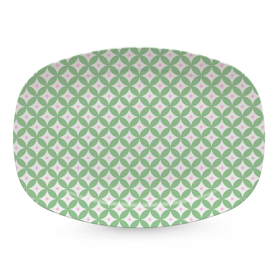 Geometric Green and Rosa Platter