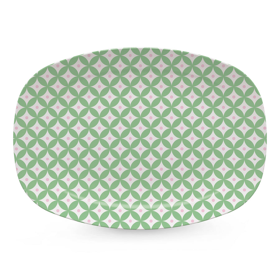 Geometric Green and Rosa Platter