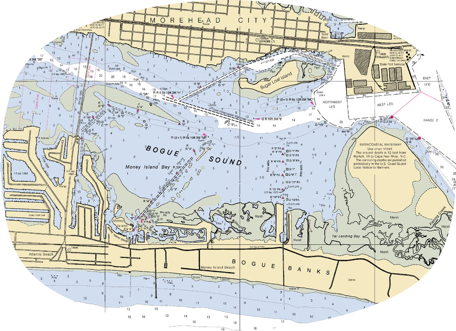 MOREHEAD CITY Chart Platter