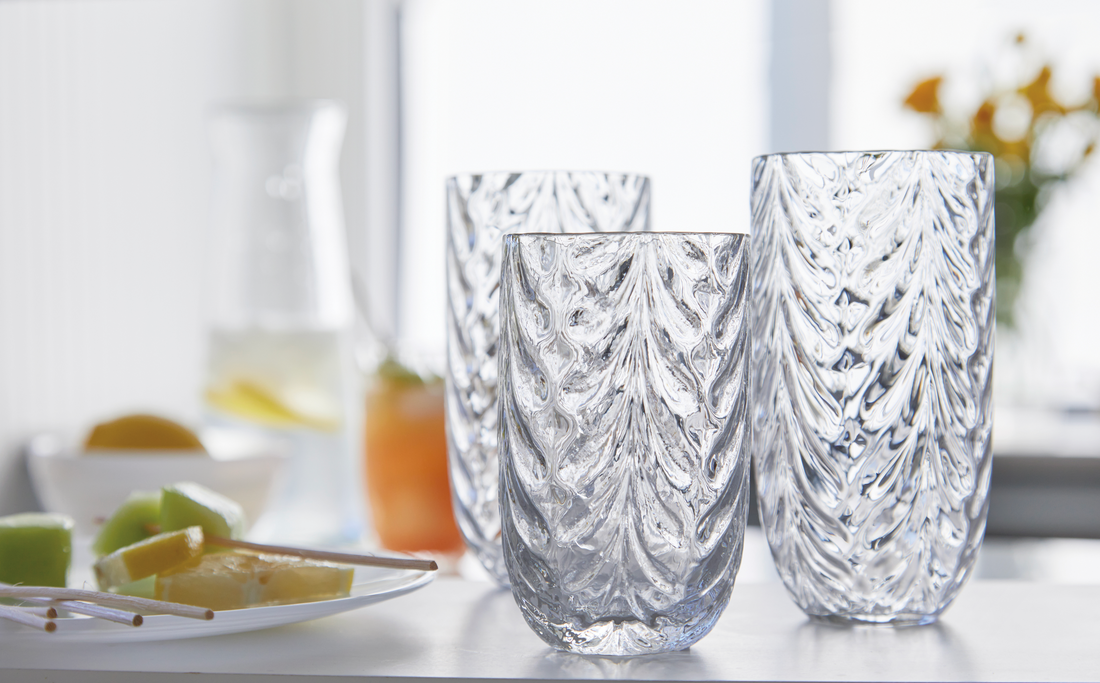 Sip Sip Wave Crystal Clear Drinking Glass
