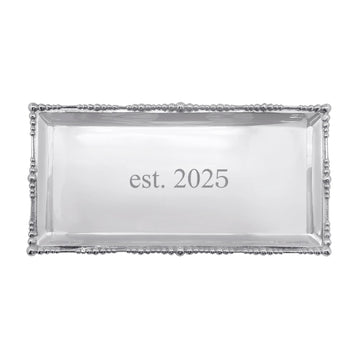 Pearl Drop Long Rectangular Tray Engraved Sample