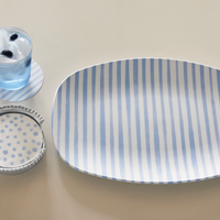 Light Blue Dotty and Stripe Beaded Coaster Set
