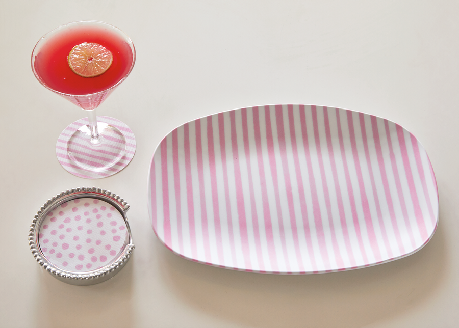 Pink Dotty and Stripe Coaster Refill Pack of 40