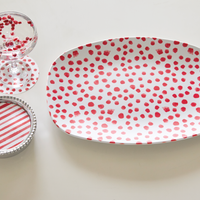 Red Dotty and Stripe Coaster Refill Pack of 40