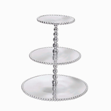 Pearled 3-Tiered Cupcake Server | Mariposa Serving Trays and More