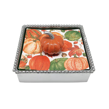 Orange Pumpkin Beaded Napkin Box