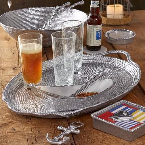 Rope Oversized Oval Tray-Serving Trays and More-|-Mariposa