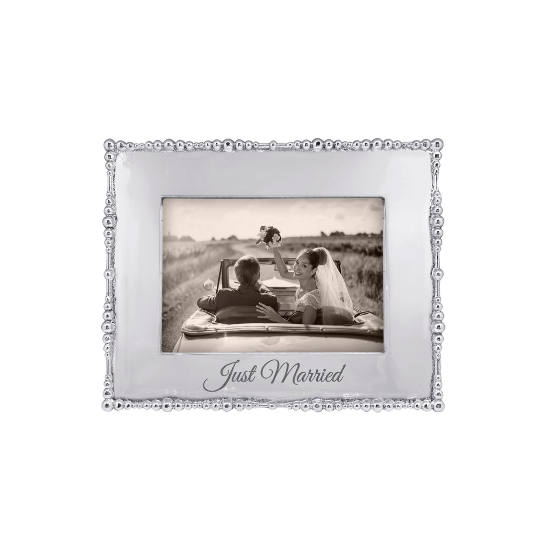 JUST MARRIED Pearl Drop 5x7 Frame
