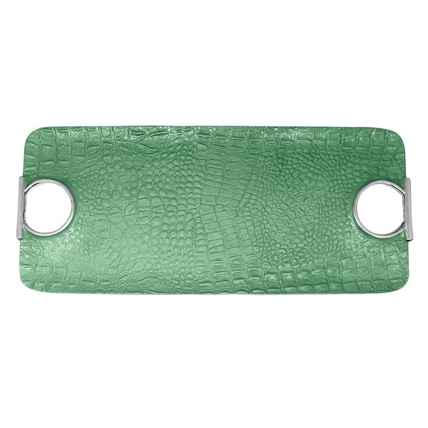 Croc Rectangular Green Handled Tray | Mariposa Serving Trays and More