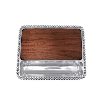 Pearled Cheese Board, Dark Wood | Mariposa Serving Trays and More