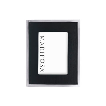 Black Leather with Metal Border 5x7 Frame