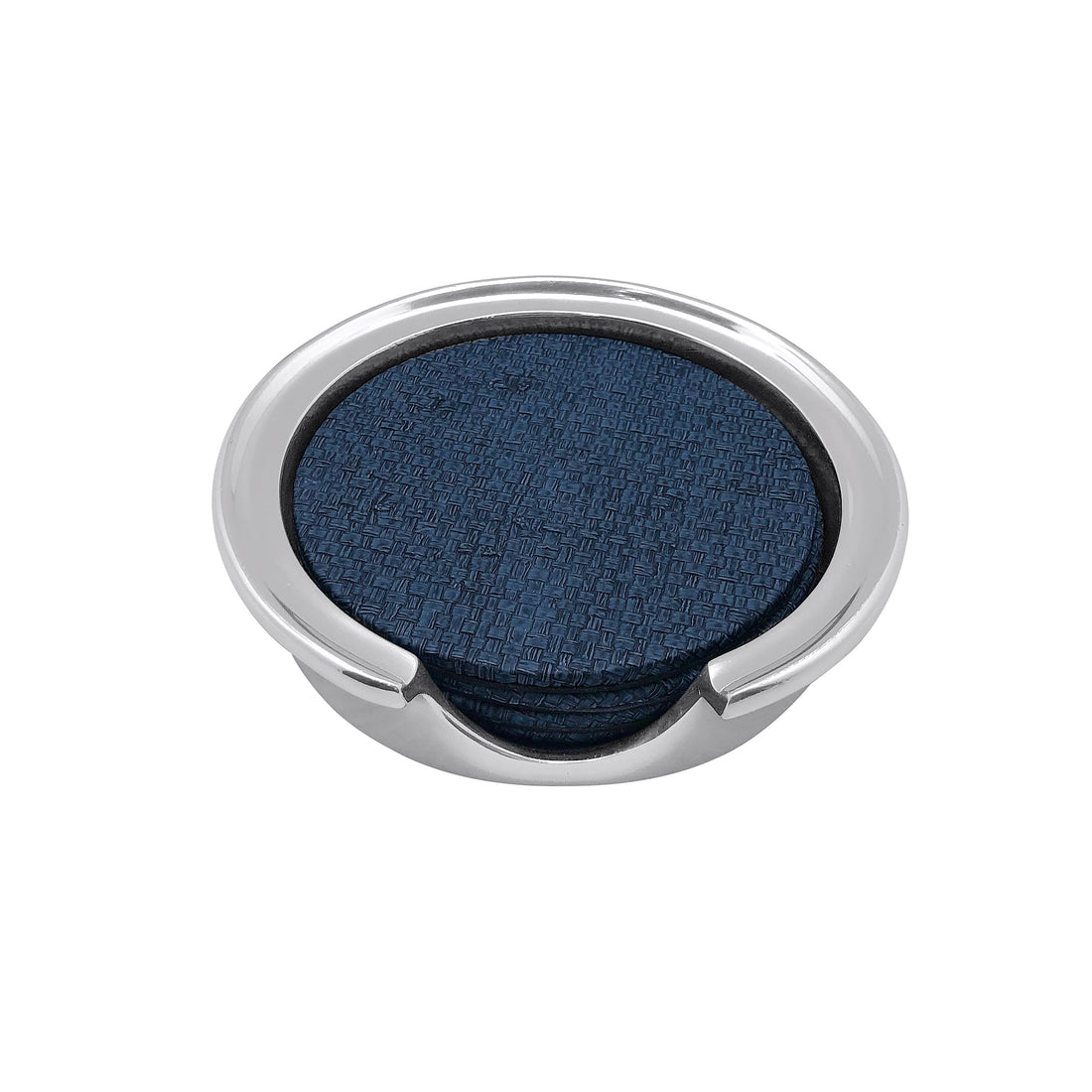 Indigo Faux Grass Cloth Signature Coaster Set