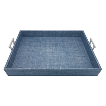 Heather Blue Tray with Metal Handles